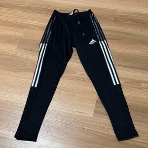 Adidas Black Joggers with White Stripes in excellent condition